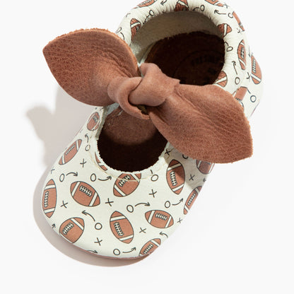 First Down Knotted Bow Baby Shoe - Norani Baby