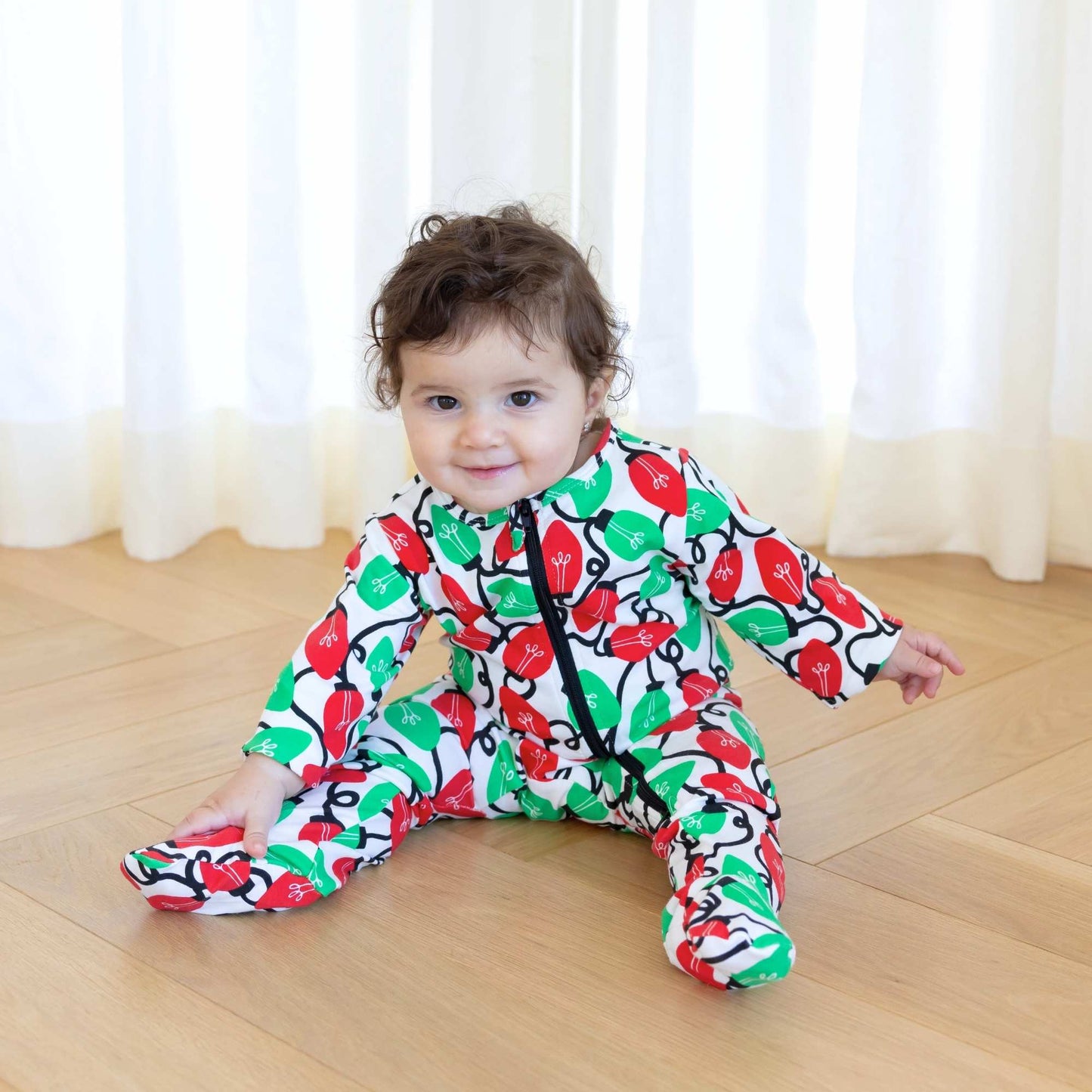 Norani Baby Holiday Collection Footed Onesie - Festive Lights