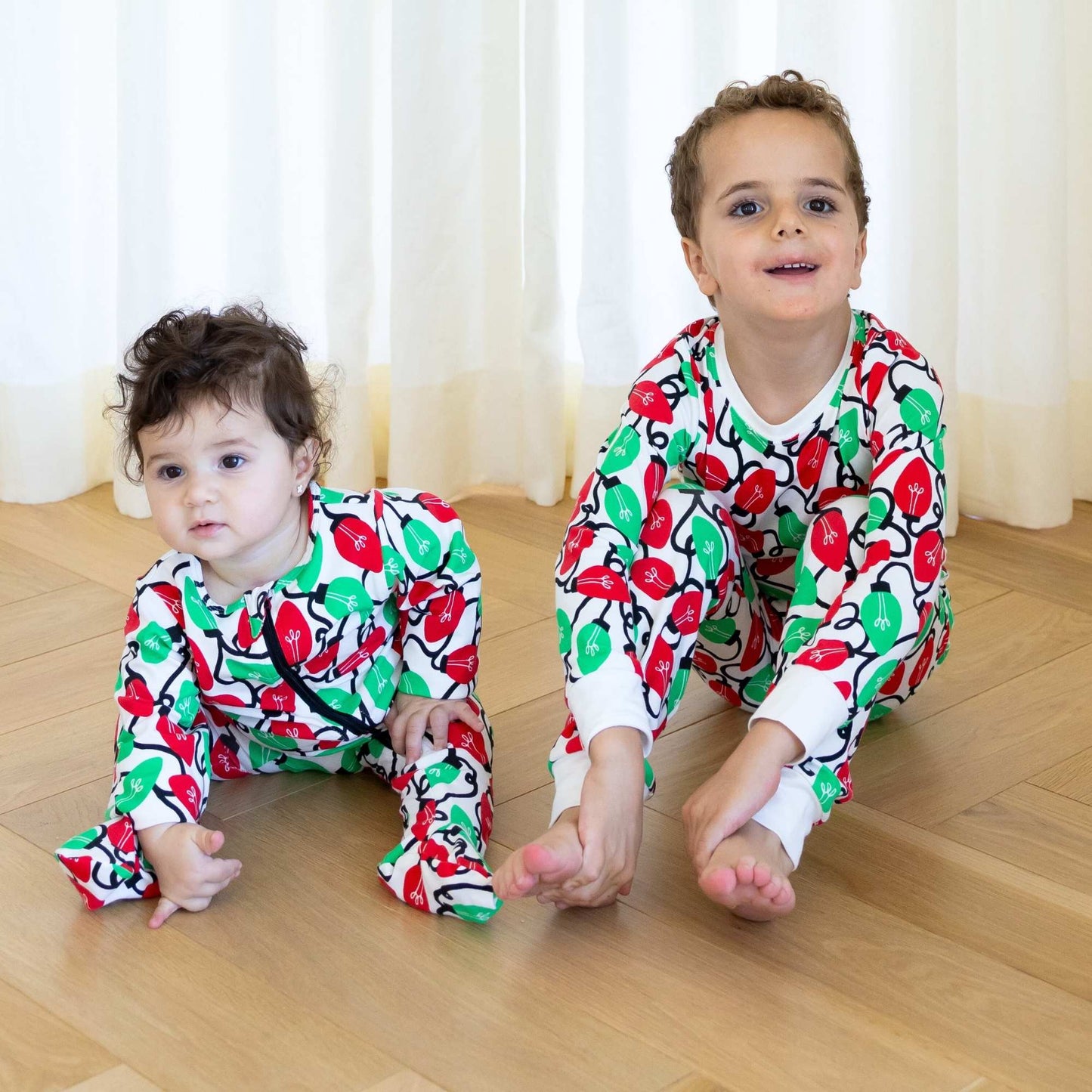 Norani Baby Holiday Collection Footed Onesie - Festive Lights