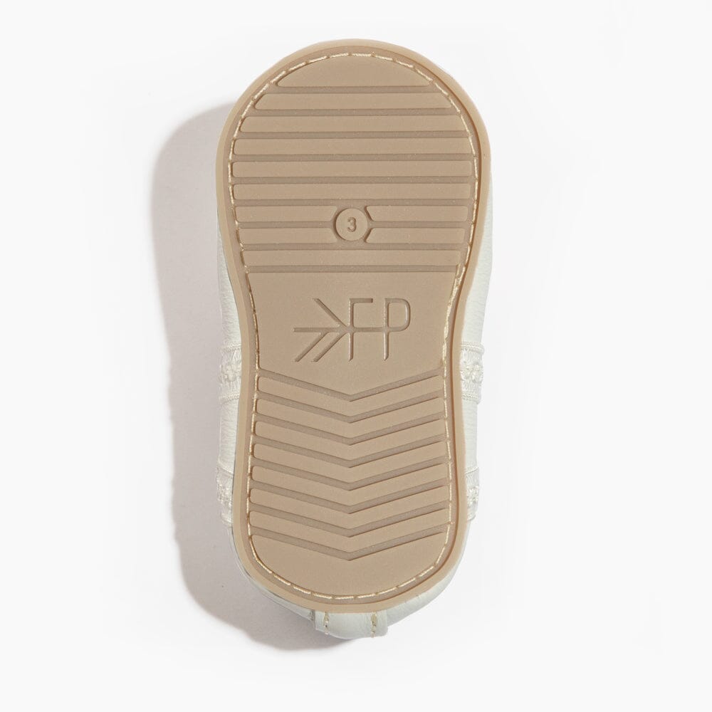 Ivory Lace Ballet Slipper Baby Shoe - Norani Baby