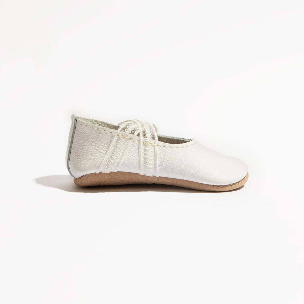 Ivory Lace Ballet Slipper Baby Shoe - Norani Baby