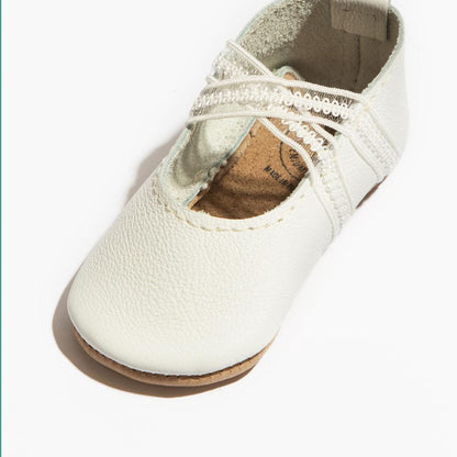 Ivory Lace Ballet Slipper Baby Shoe - Norani Baby