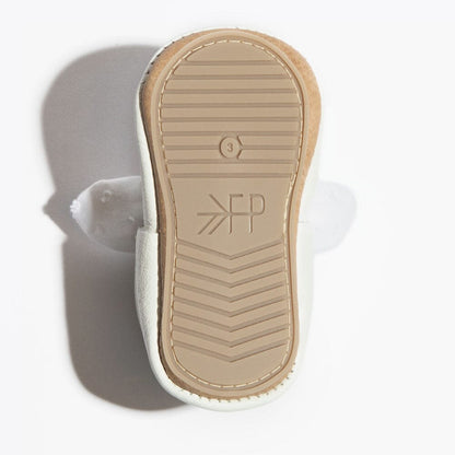 Ivory Swiss Dot Knotted Bow Baby Shoe - Norani Baby