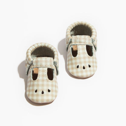 Almond Gingham Mary Jane Baby Shoe - Norani Baby