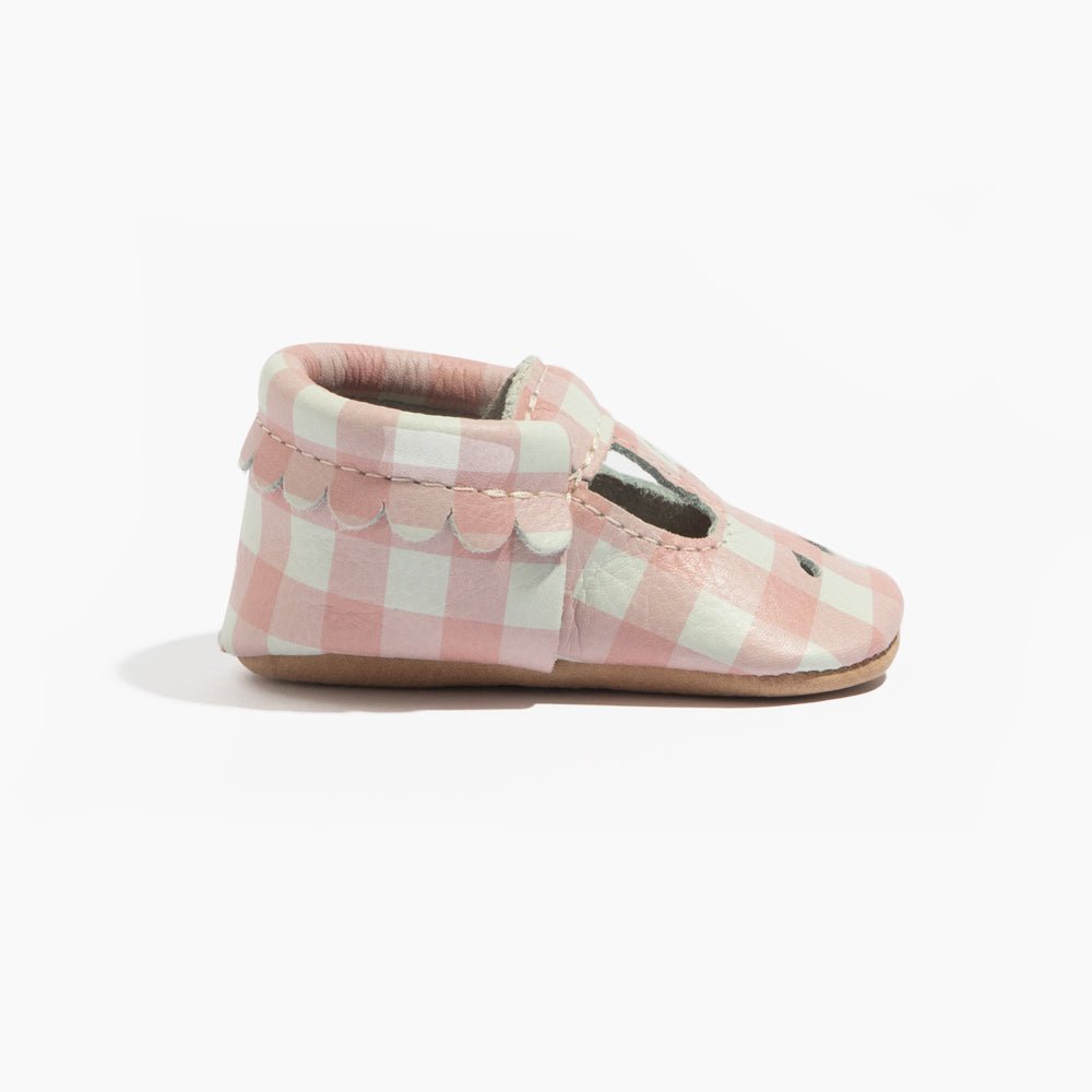 Melon Gingham Mary Jane Baby Shoe - Norani Baby