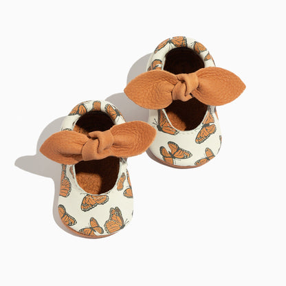 Monarch Butterfly Knotted Bow Baby Shoe - Norani Baby