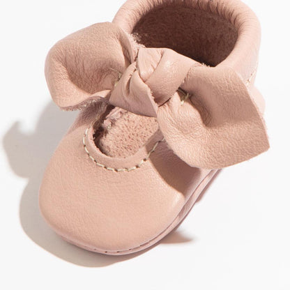 Newborn Blush Knotted Bow Baby Shoe - Norani Baby