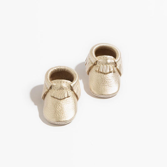 Newborn Platinum Moccasin Baby Shoe - Norani Baby