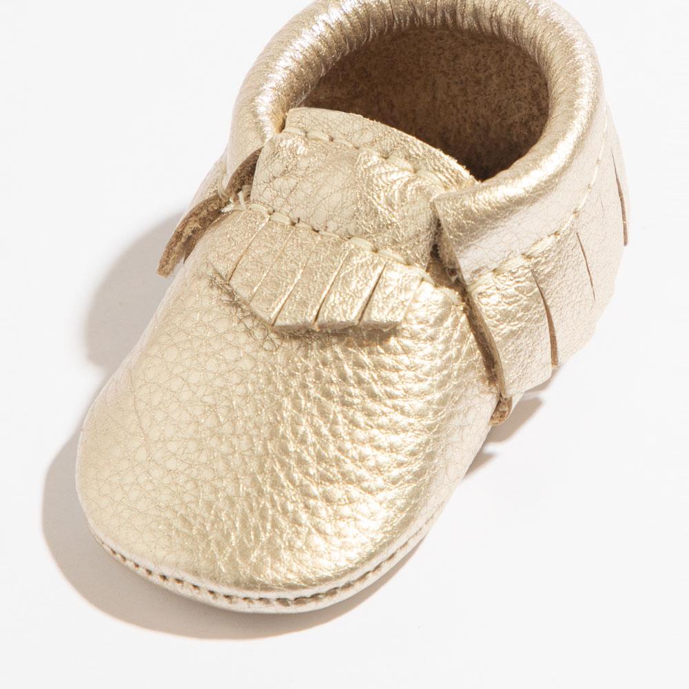Newborn Platinum Moccasin Baby Shoe - Norani Baby