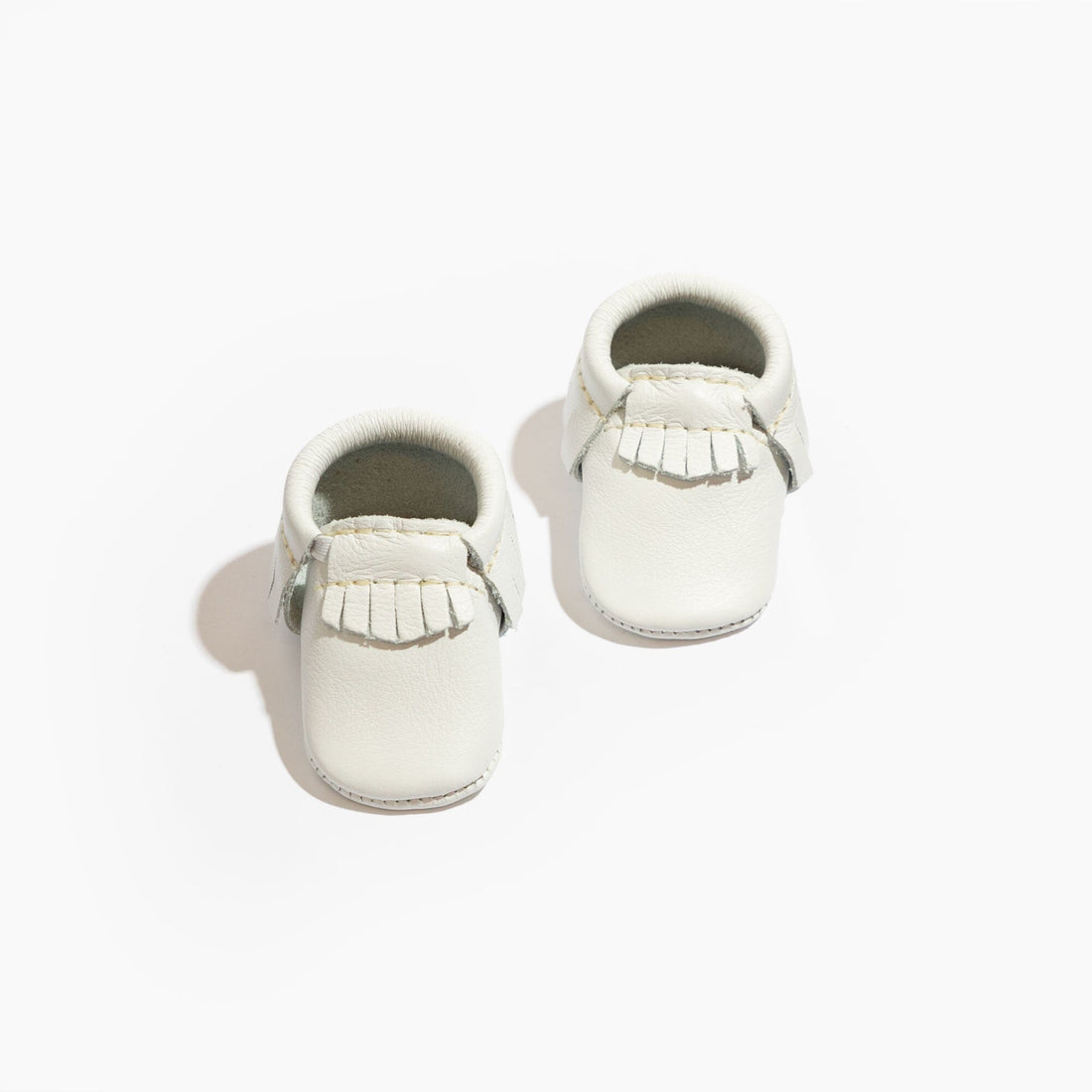 Newborn Bright White Moccasin Baby Shoe - Norani Baby
