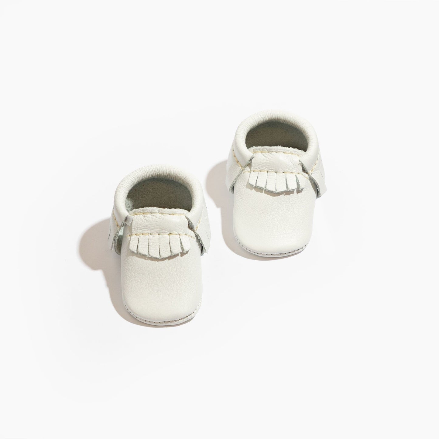 Newborn Bright White Moccasin Baby Shoe - Norani Baby