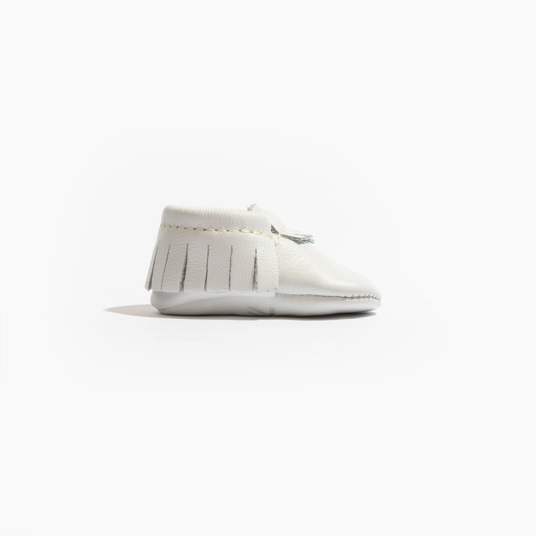 Newborn Bright White Moccasin Baby Shoe - Norani Baby