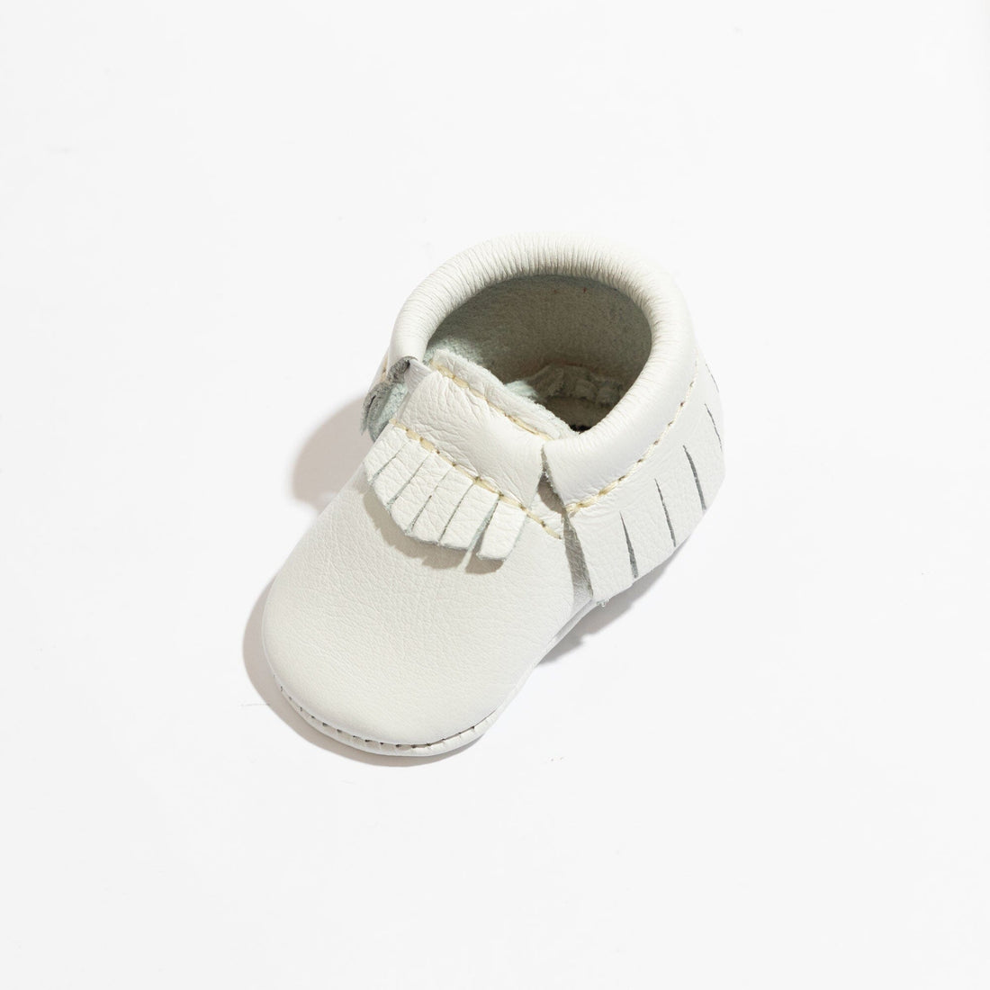 Newborn Bright White Moccasin Baby Shoe - Norani Baby