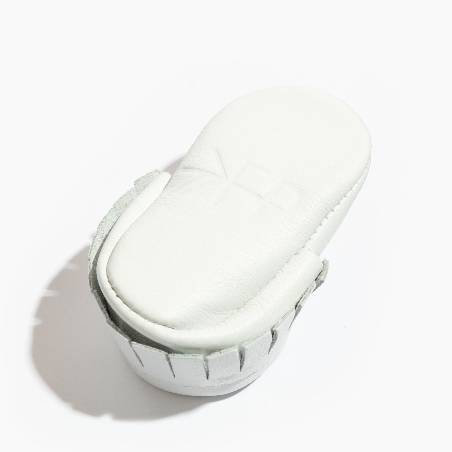 Newborn Bright White Moccasin Baby Shoe - Norani Baby