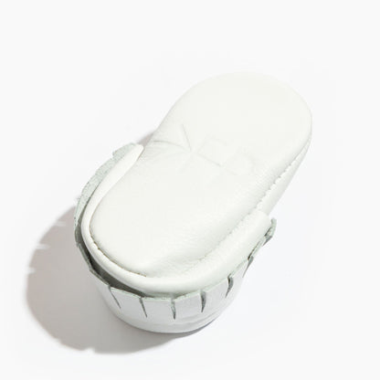 Newborn Bright White Moccasin Baby Shoe - Norani Baby