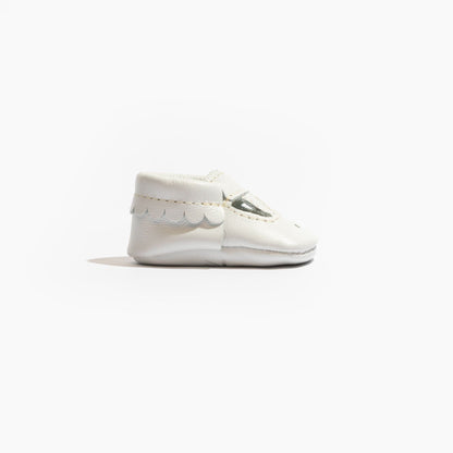 Newborn Bright White Mary Jane Baby Shoe - Norani Baby