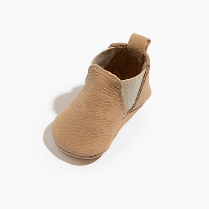 Newborn Weathered Brown Chelsea Boot Baby Shoe - Norani Baby