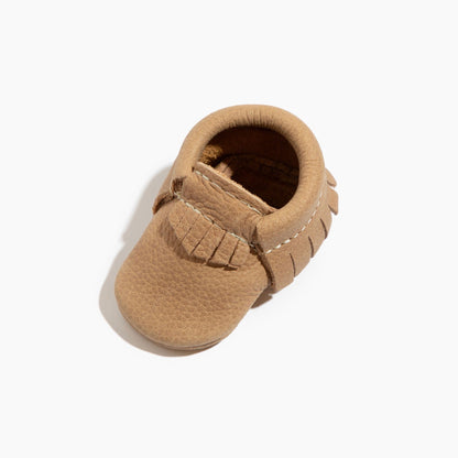 Newborn Weathered Brown Moccasin Baby Shoe - Norani Baby
