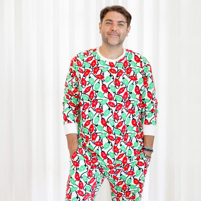 Norani Organic Adult Men's Pajamas - Holiday Lights