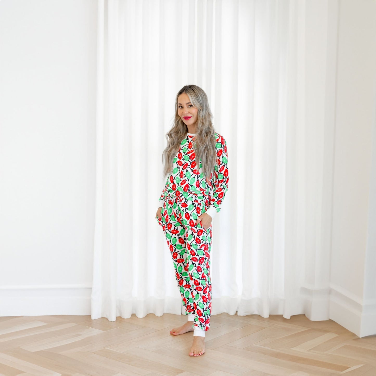 Norani Organic Adult Women's Pajamas - Holiday Lights