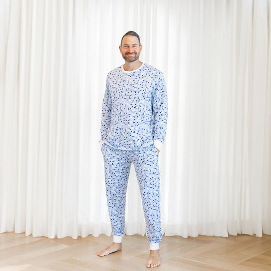 norani Organic Adult Men's Pajamas - Holiday Snowmen