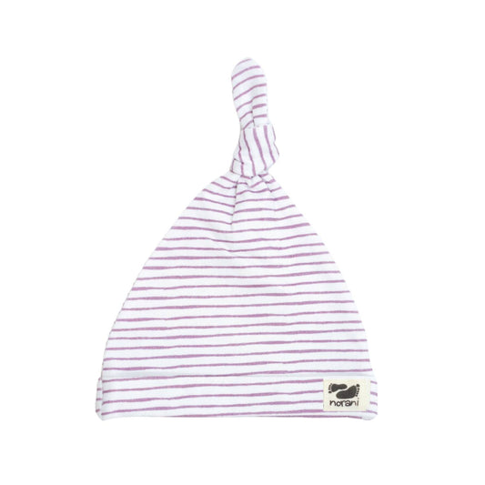 Norani Baby Baby Beanie - mauve stripes