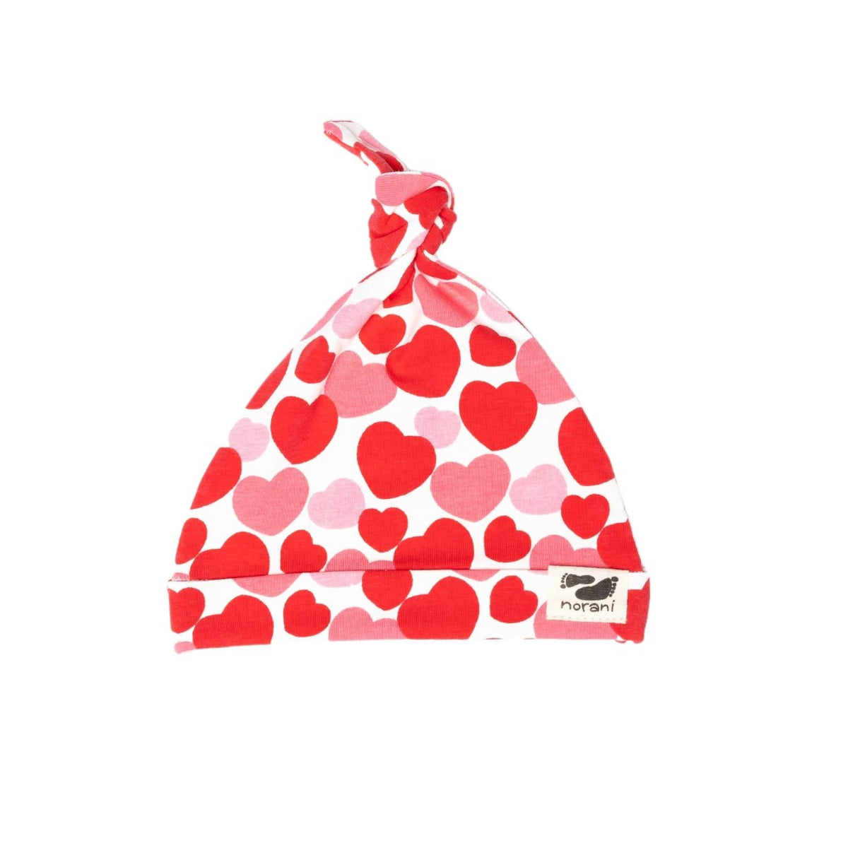 Norani Baby Baby Beanie - red and pink hearts
