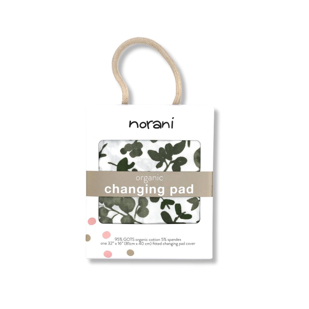 Norani Baby Changing Pad Cover - Green Leaves