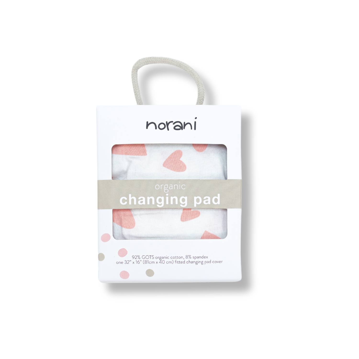 Norani Baby Changing Pad Cover- Pink Hearts
