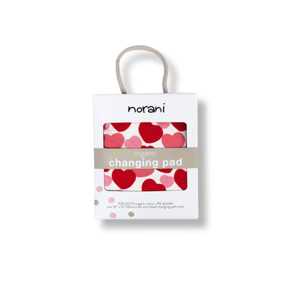 Norani Baby Changing Pad Cover- Red & Pink Hearts