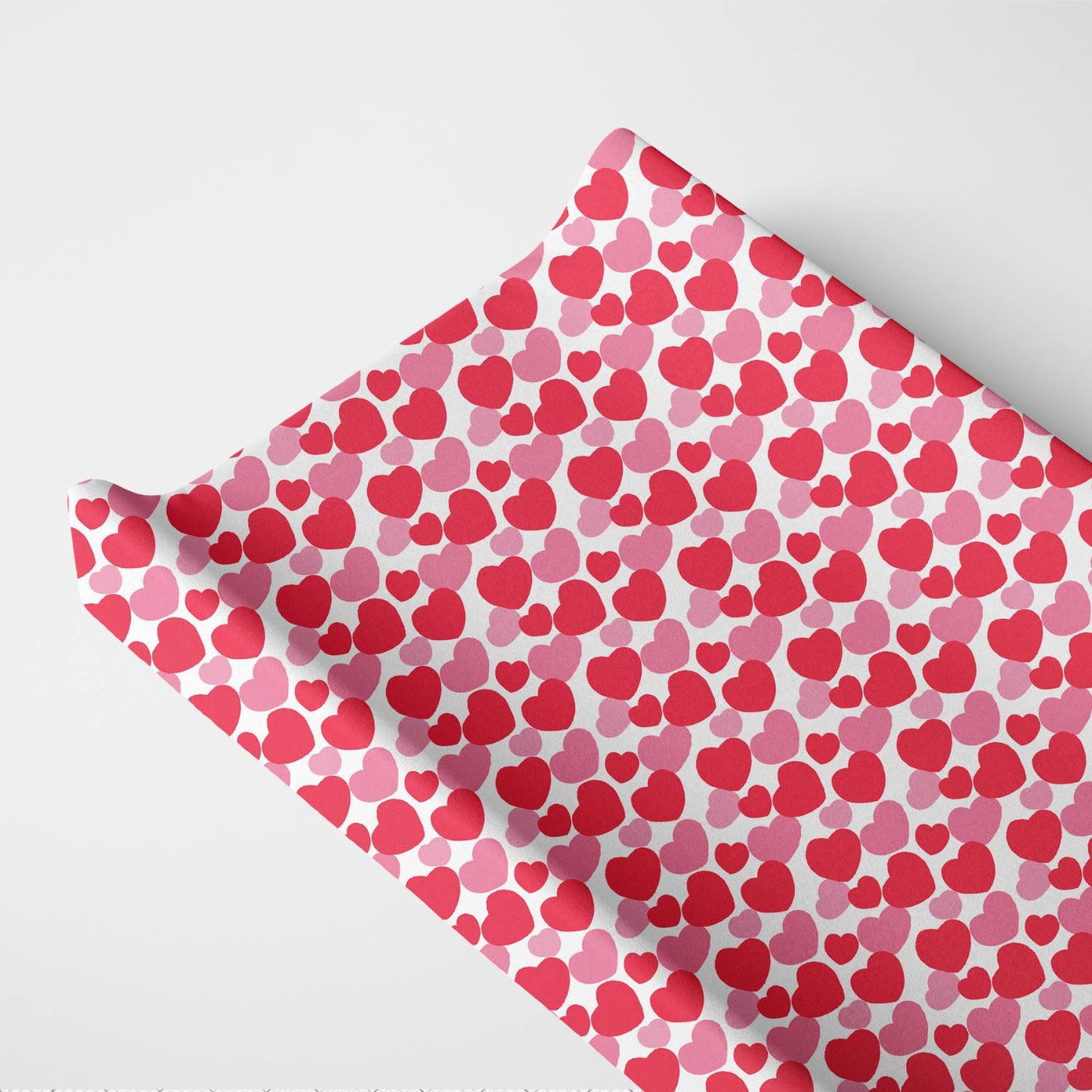 Norani Baby Changing Pad Cover- Red & Pink Hearts