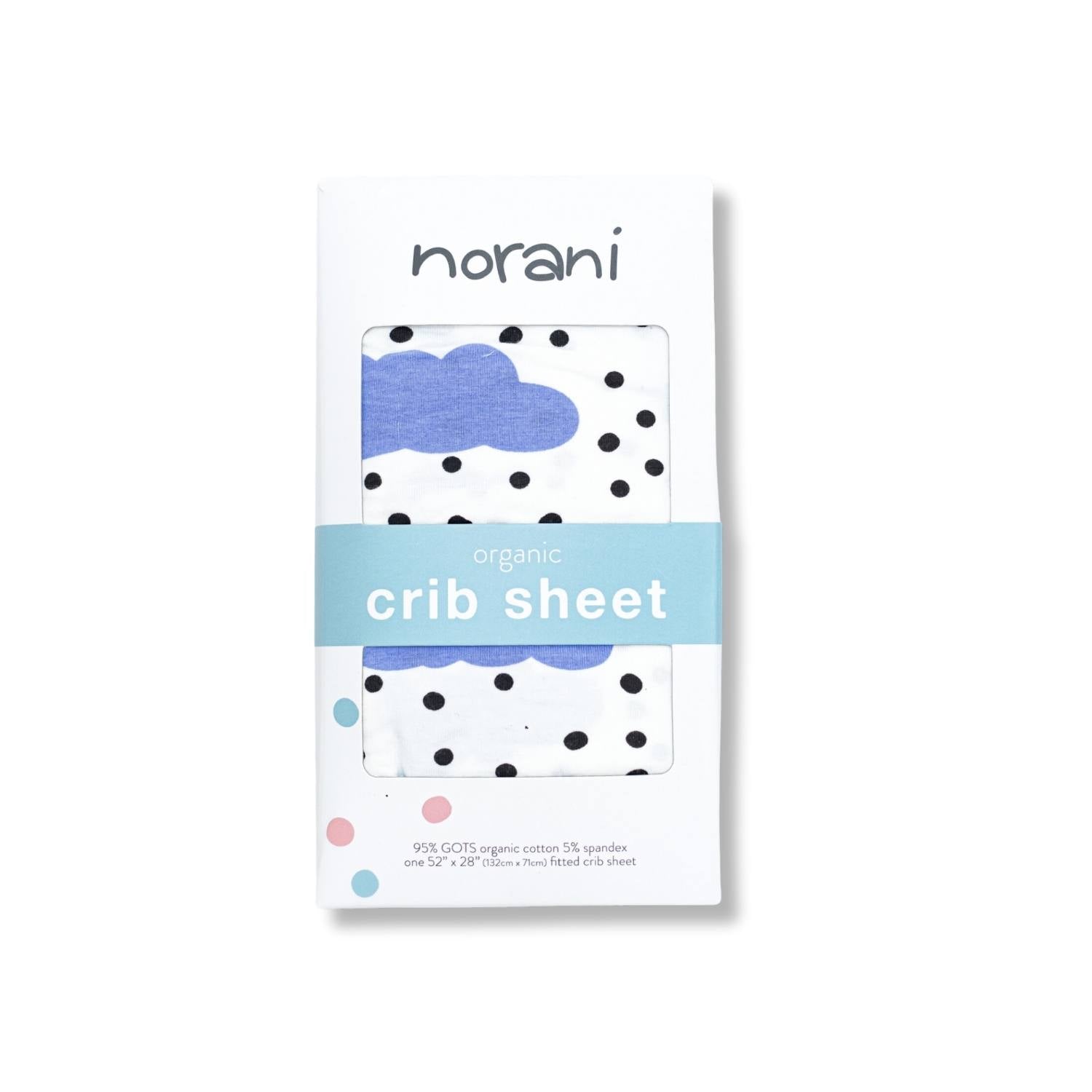 Norani Baby Crib Sheet- Black and Blue Clouds