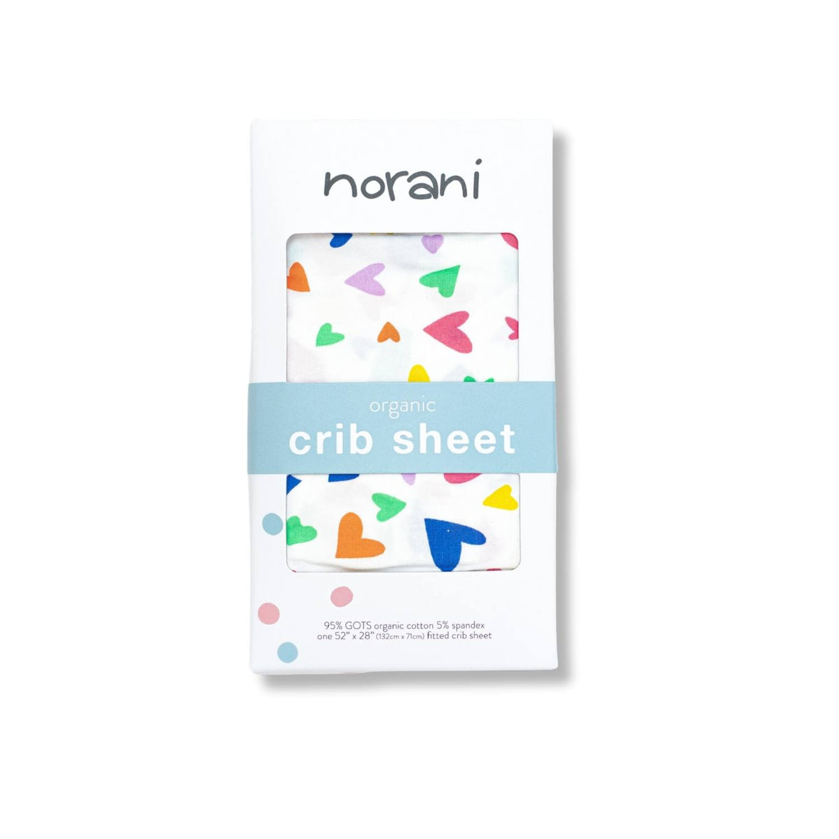 Norani Baby Crib Sheet- Colorful Hearts