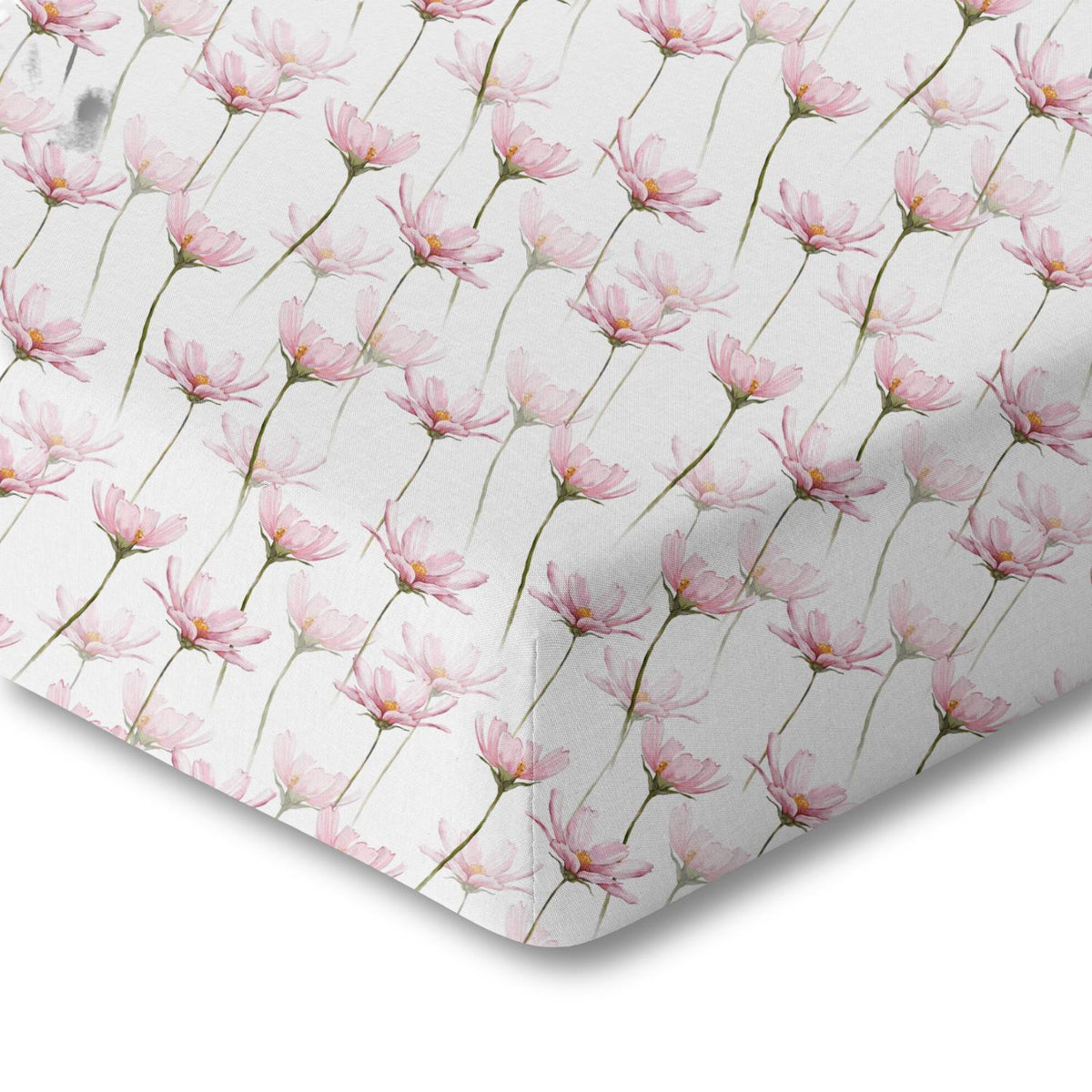 Norani Organic Crib Sheet - Pink Petals