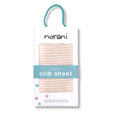 Norani Baby Organic Crib Sheet - Pink Stripes