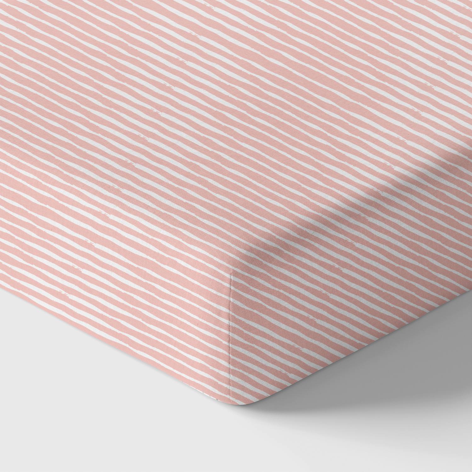 Norani Baby Organic Crib Sheet - Pink Stripes