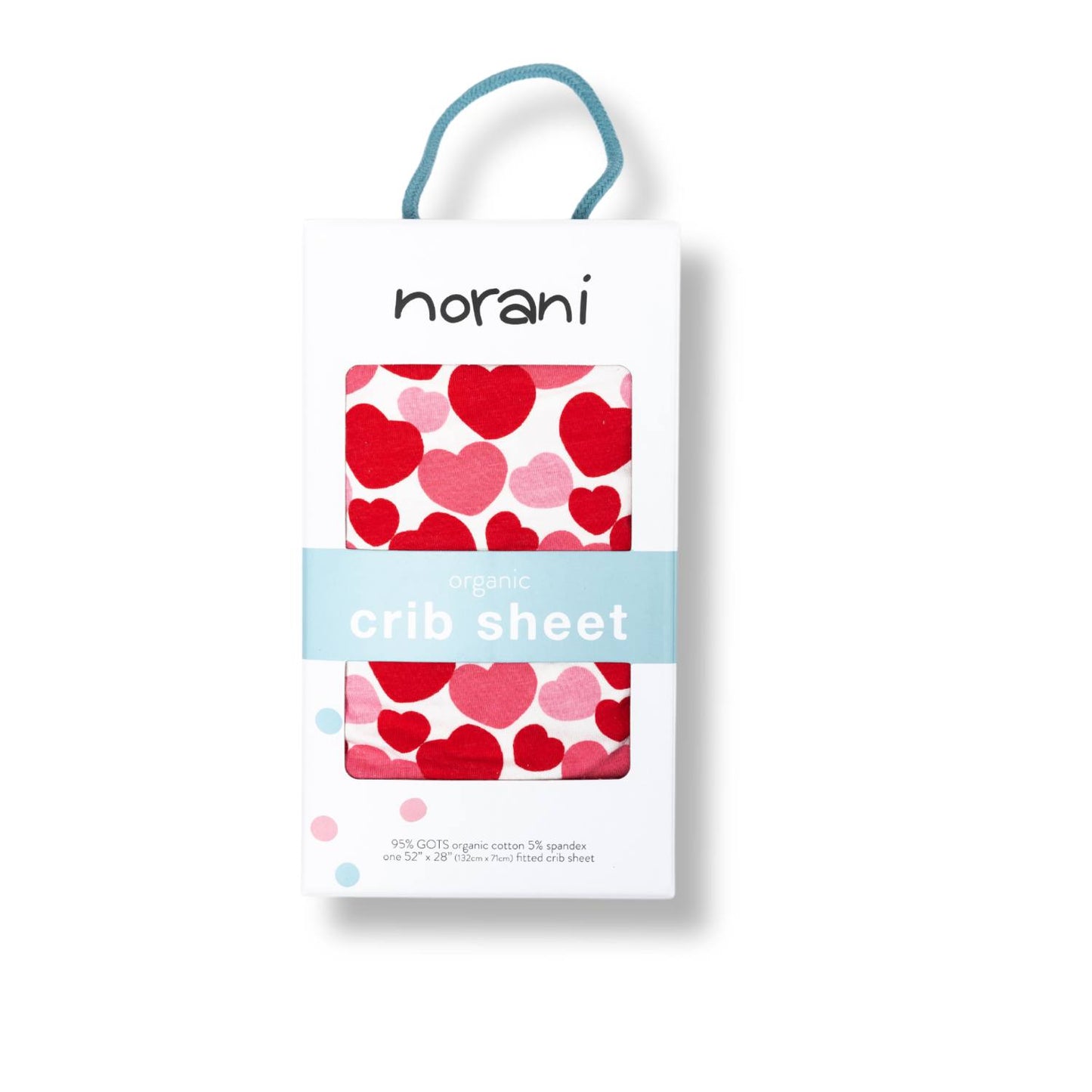 Norani Baby Organic Crib Sheet - Red & Pink Hearts