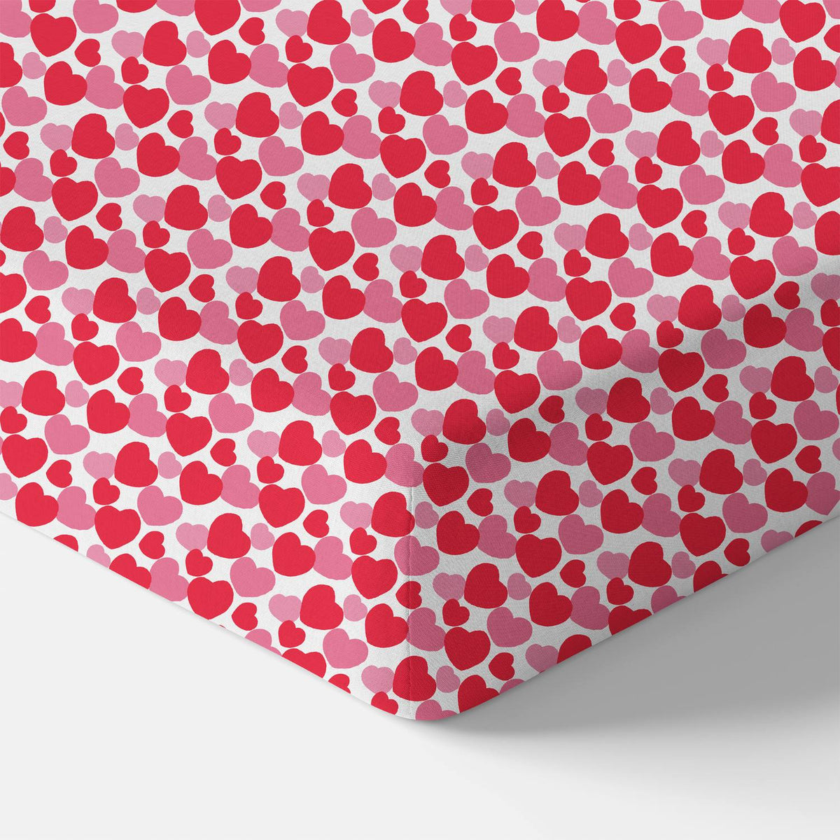 Norani Baby Organic Crib Sheet - Red & Pink Hearts
