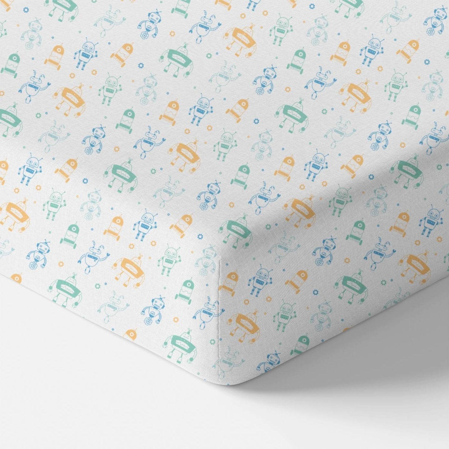 Norani Baby Crib Sheet- Robots