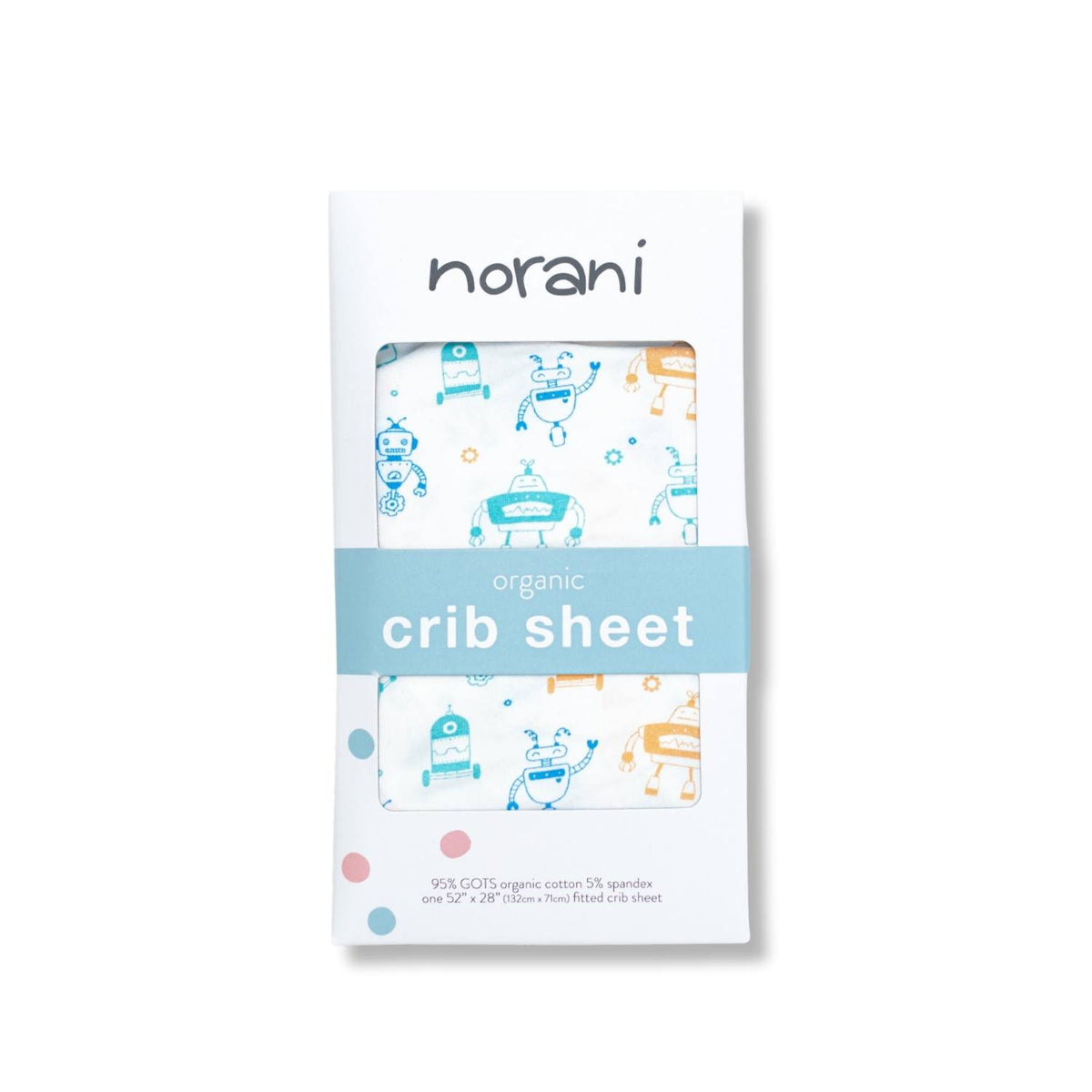 Norani Baby Crib Sheet- Robots