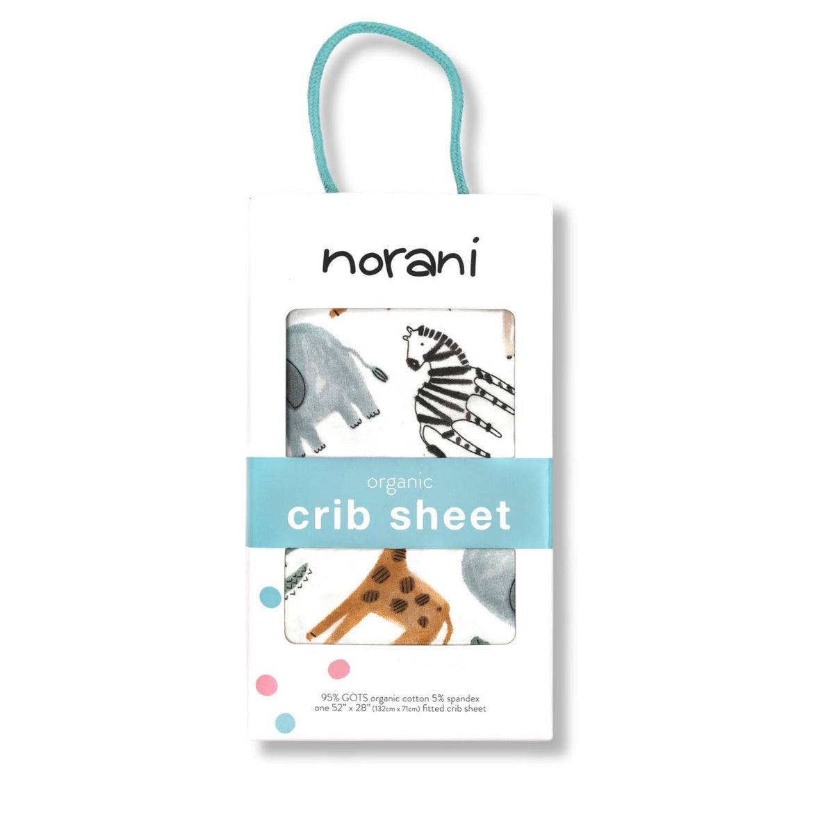 Norani Baby Organic Crib Sheet - Safari Animals