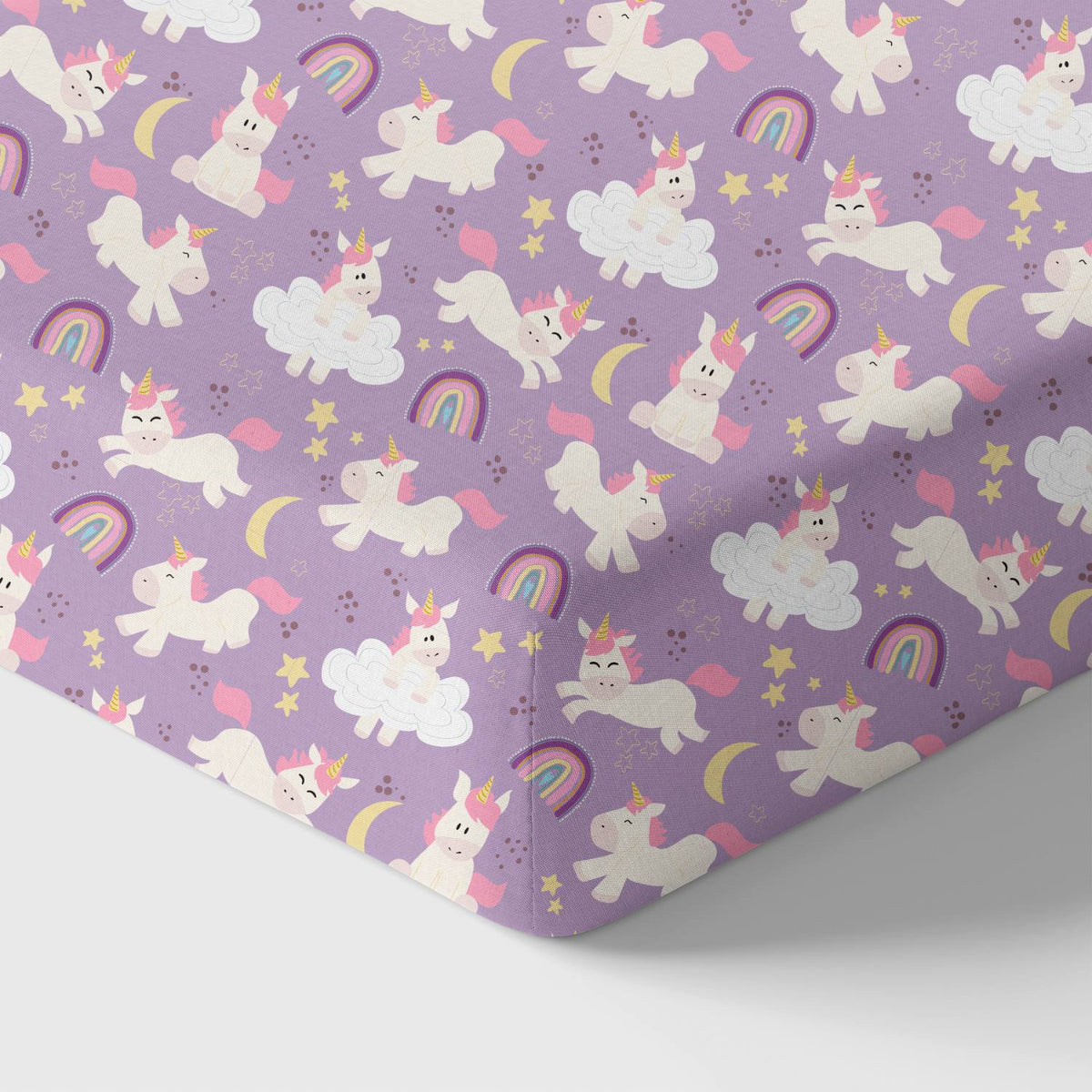 Norani Baby Organic Crib Sheet - Purple unicorns