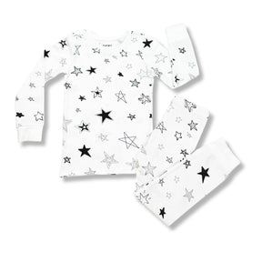 Norani Baby Kids Pajamas in Black and white stars