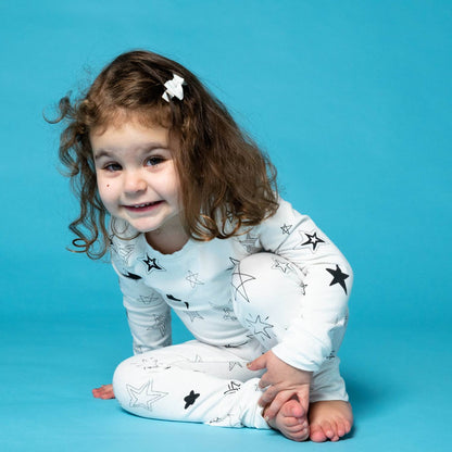 Norani Baby Kids Pajamas in Black and white stars