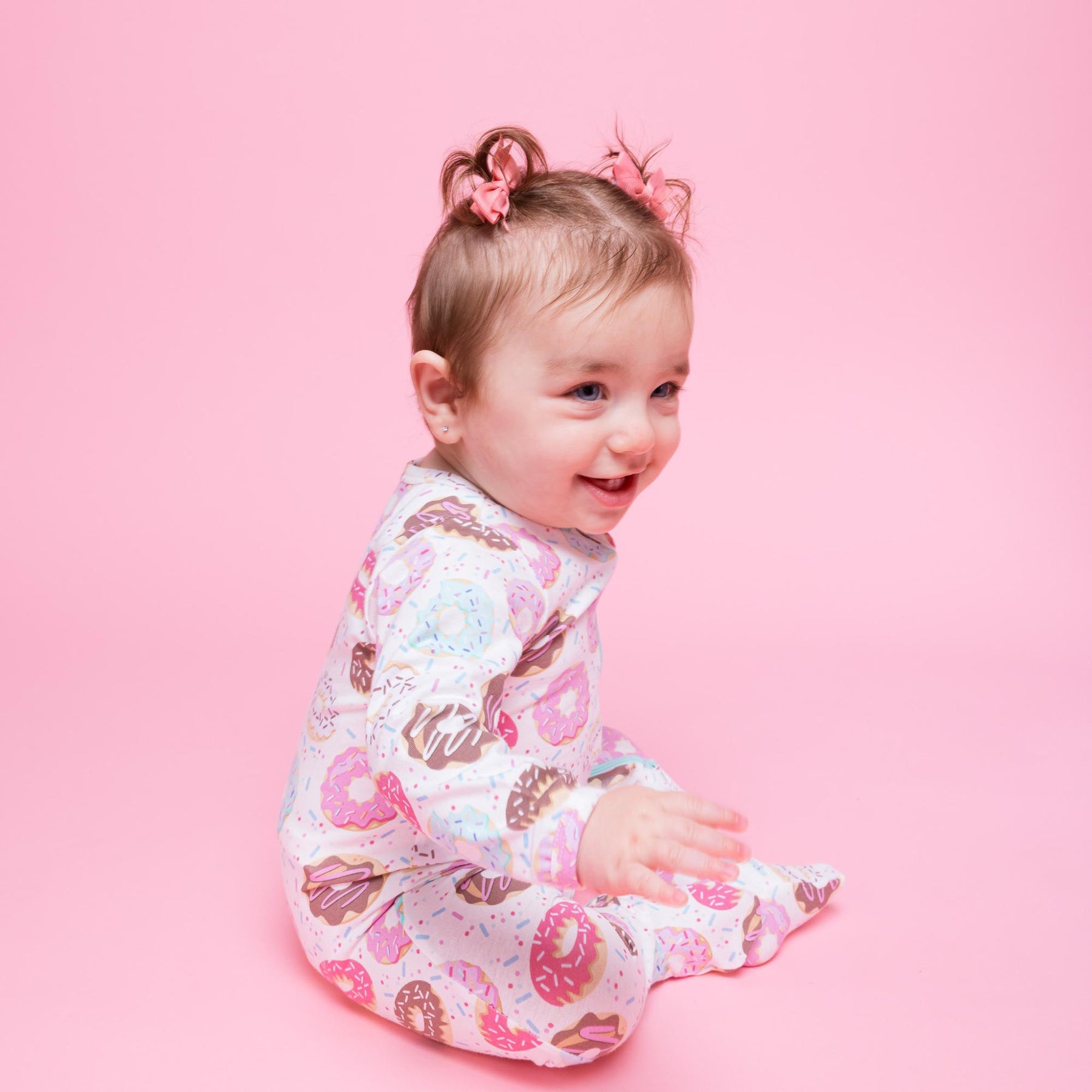 Norani Baby Footed Onesie in Colorful Donuts and Sprinkles