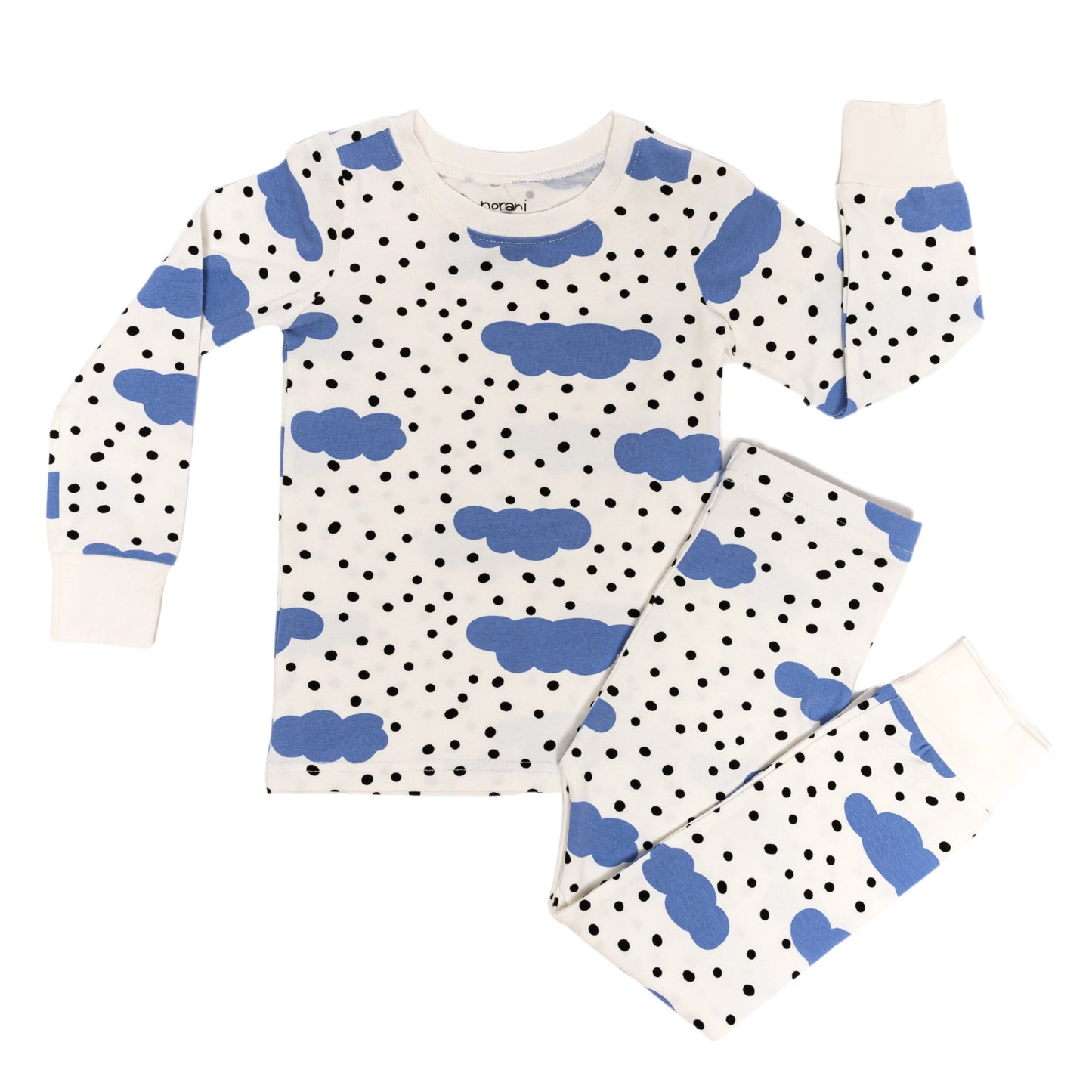 Organic Kids Pajamas - Blue Clouds