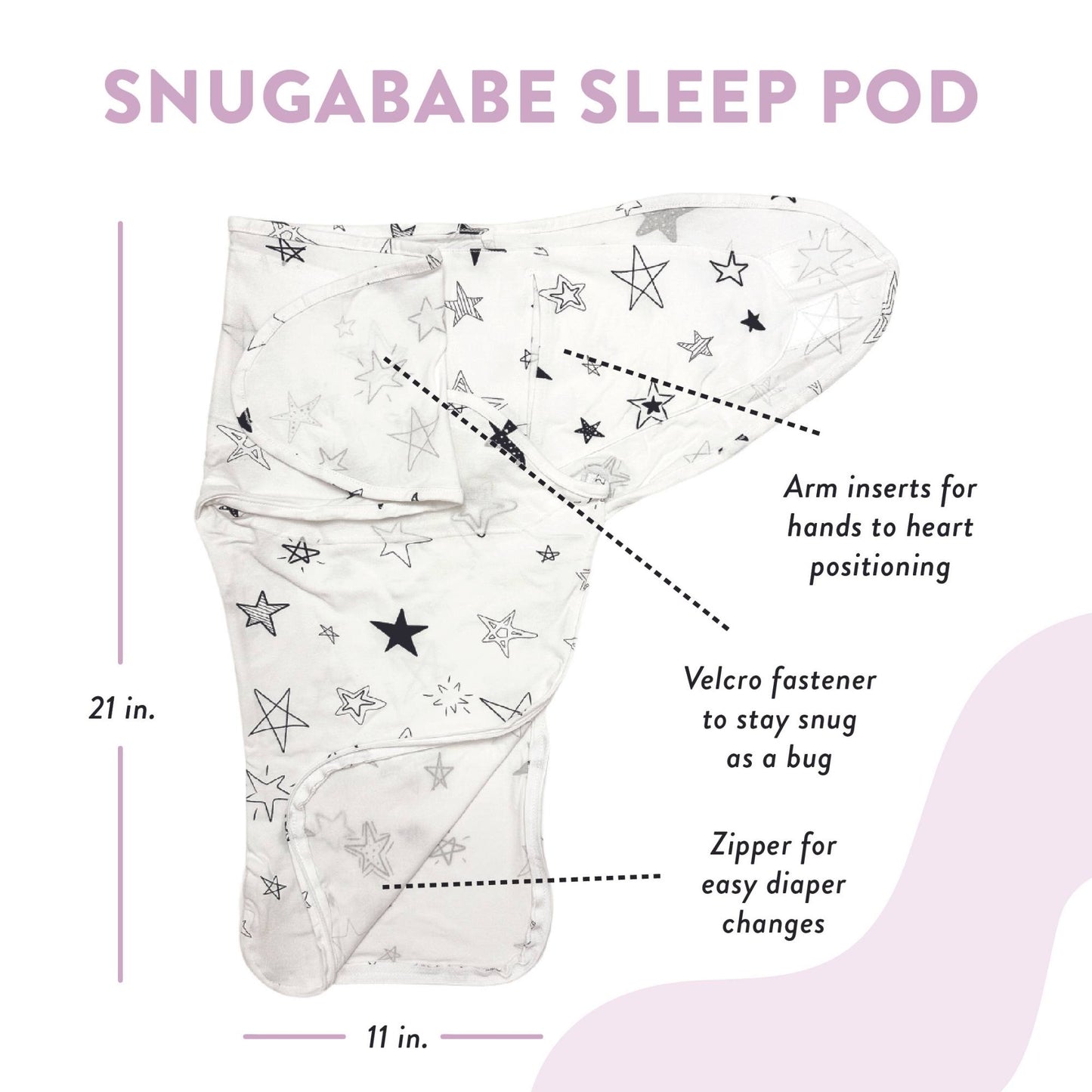 Norani Baby Snugababe Swaddle Pod in Star print