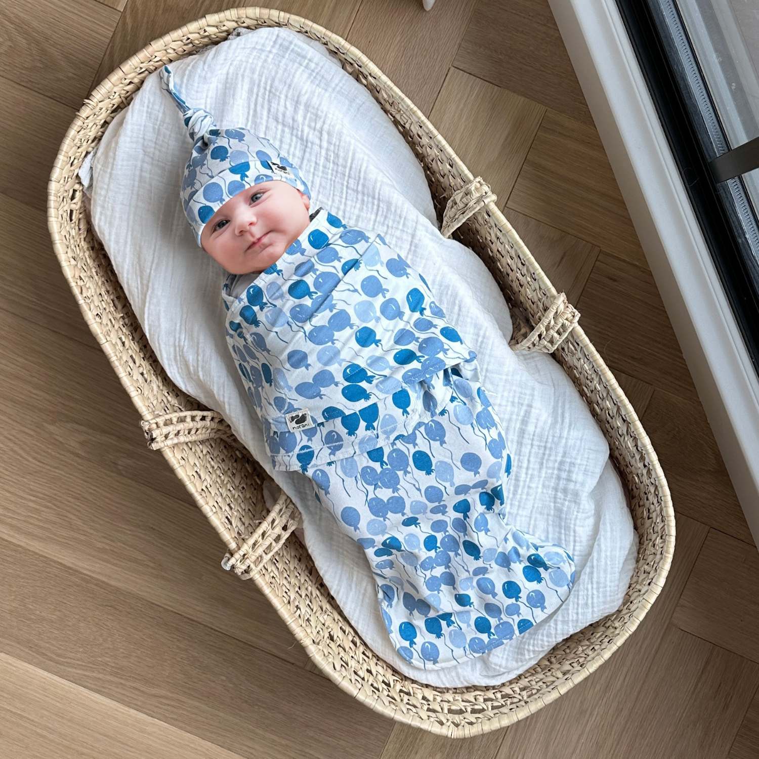 Snugababe Swaddle Sleep Pod - Blue Balloons