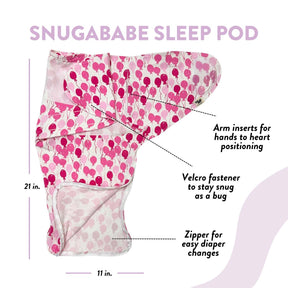 Snugababe Swaddle Sleep Pod - Pink Balloons