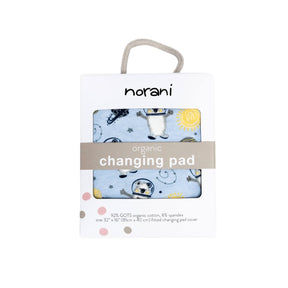 Norani Baby Changing Pad Cover in fun blue space bears